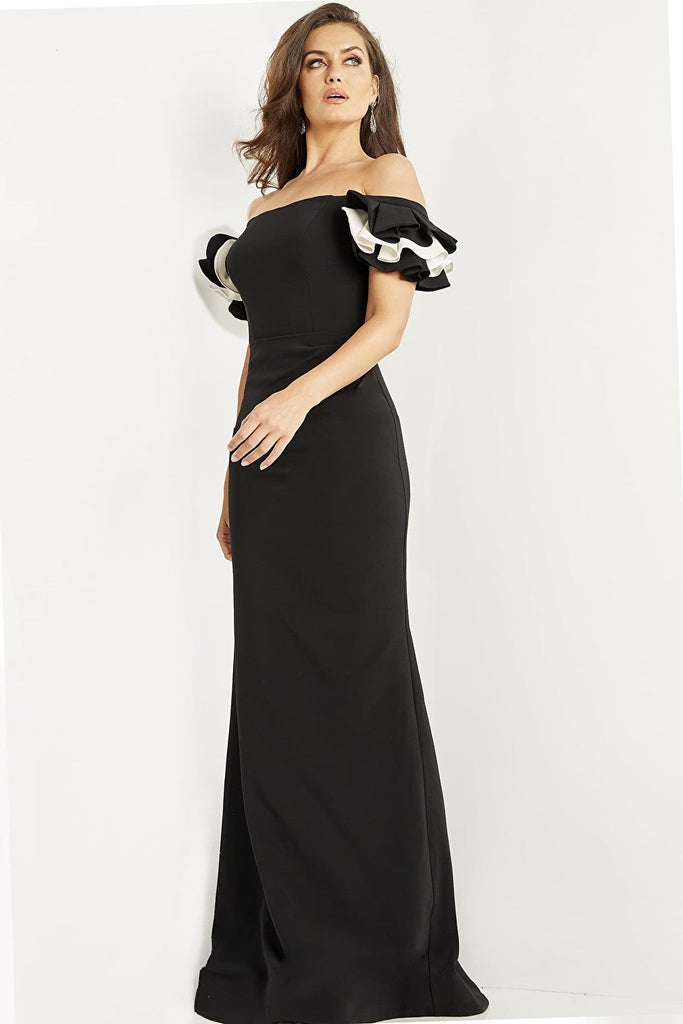Black and white evening dress 07017