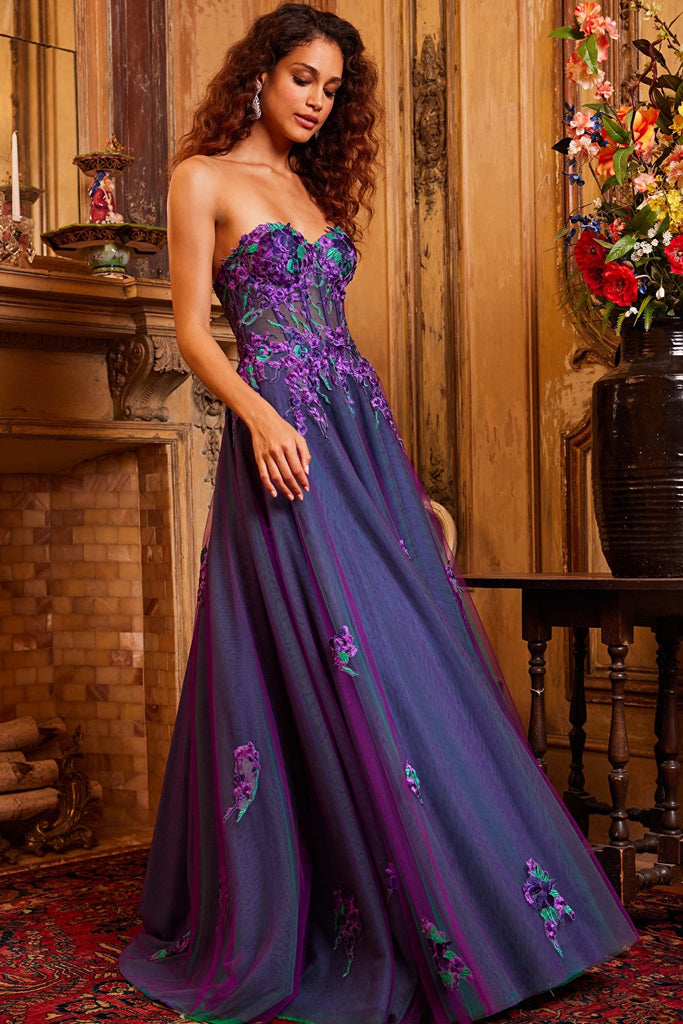 purple evening ballgown 23578