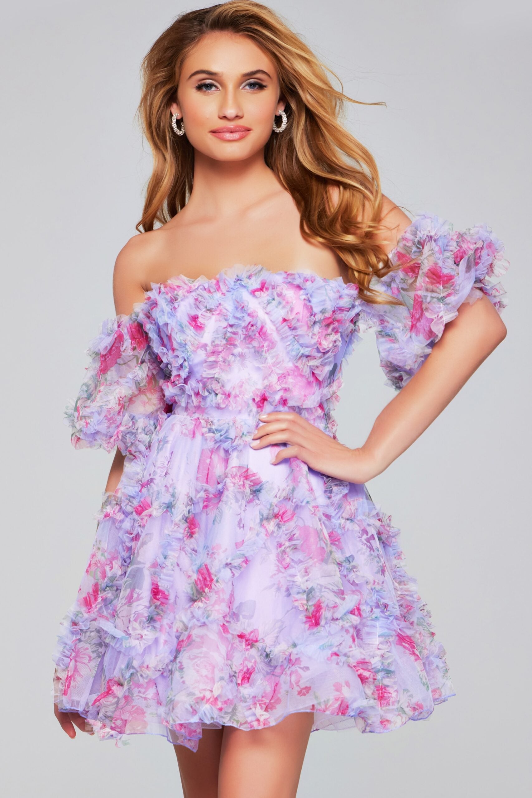 Strapless Fit and Flare Floral Cocktail Dress 40330 – Mario Pucci