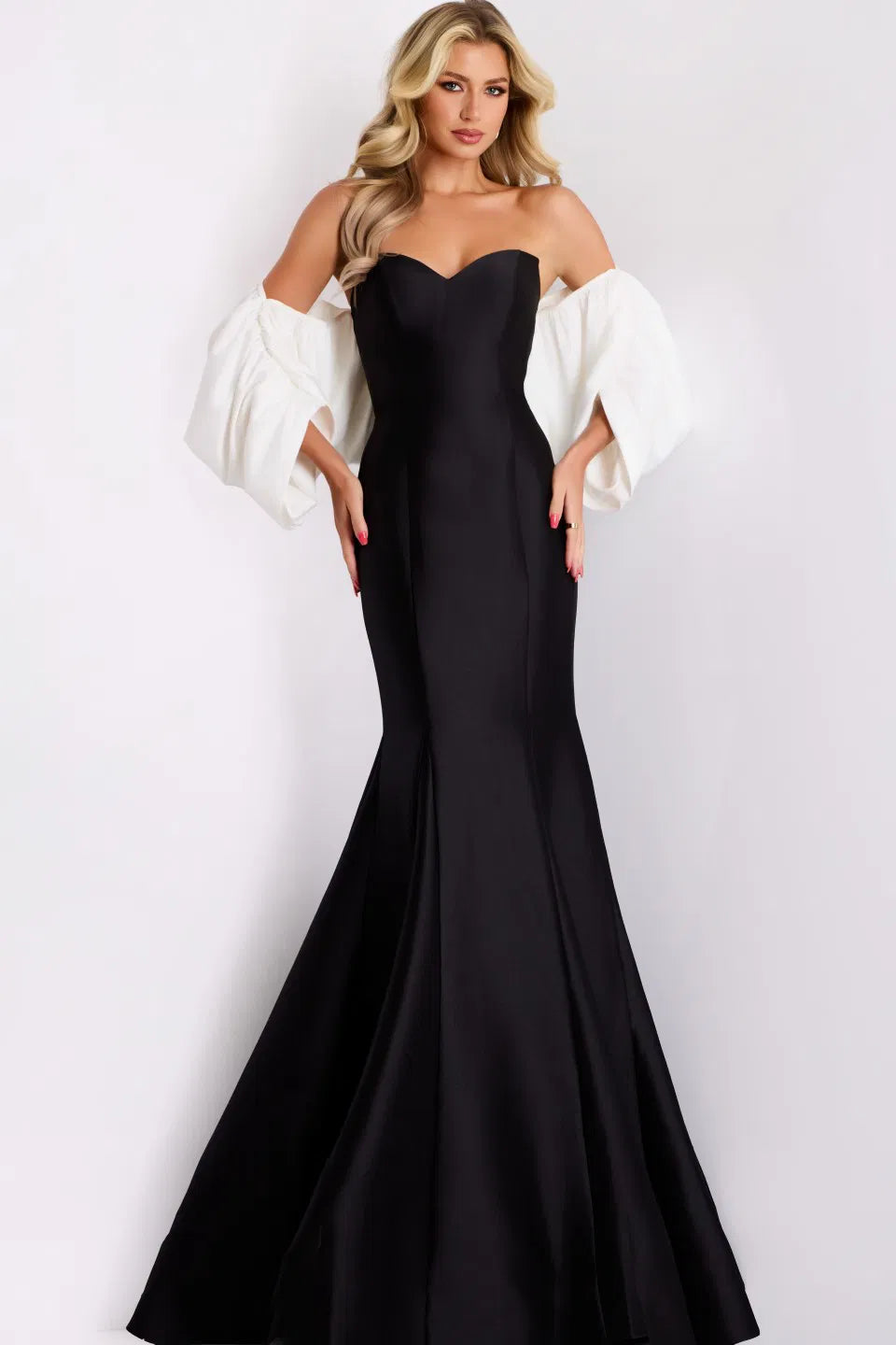 JOVANI ジョバーニ SALE フェザースカートレースロングドレス JOVANI ジョバーニ SALE フェザースカートレースロングドレス