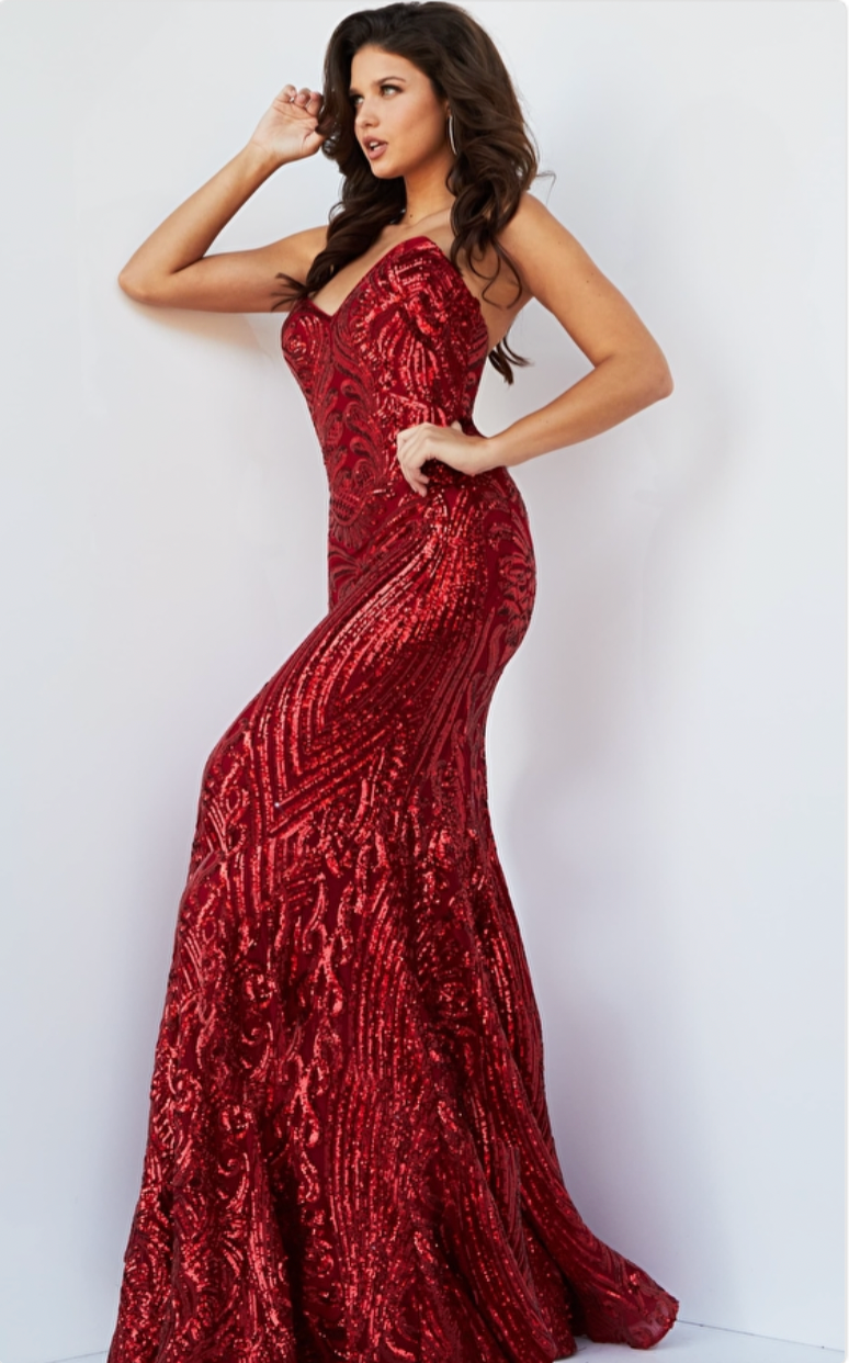 jovani red sequin prom dress 42729 Jovani Prom