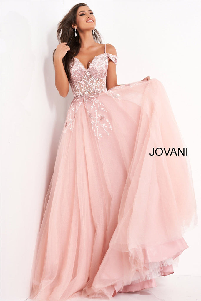 Blush maxi Jovani evening dress 02022