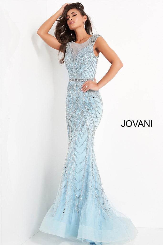 Light blue mother of the bride dress Jovani 02336