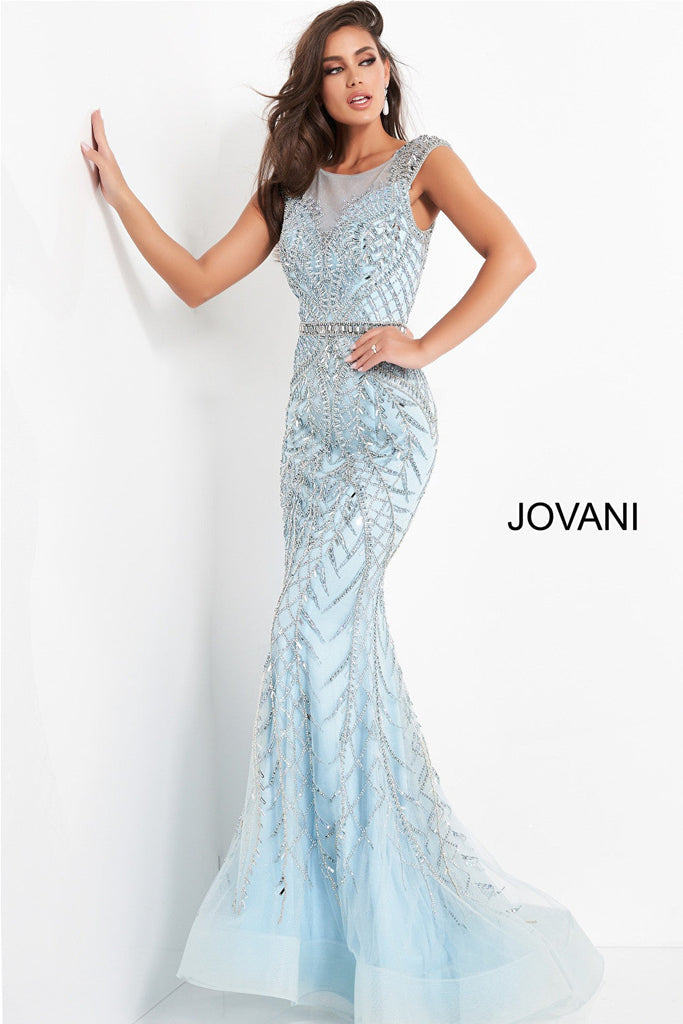 Light blue embellished MOB Jovani dress 02336