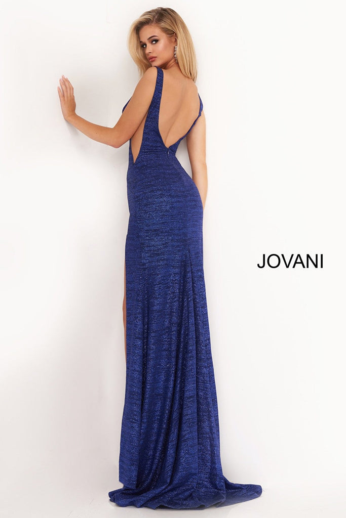 Royal high slit Jovani prom dress 02472