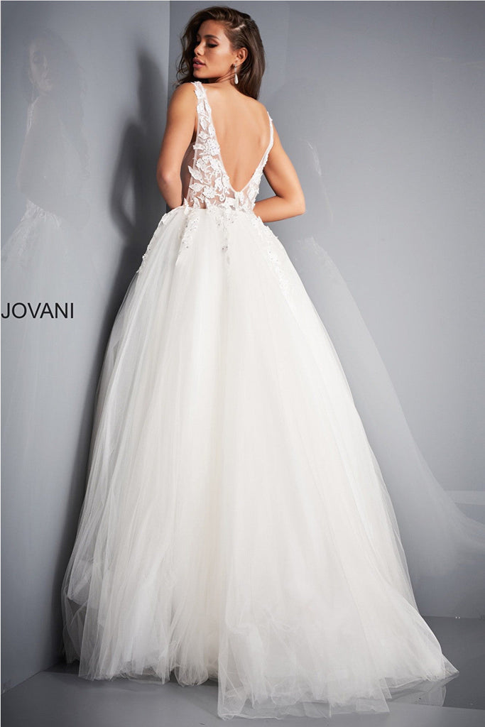 Ivory full skirt prom gown Jovani 02840