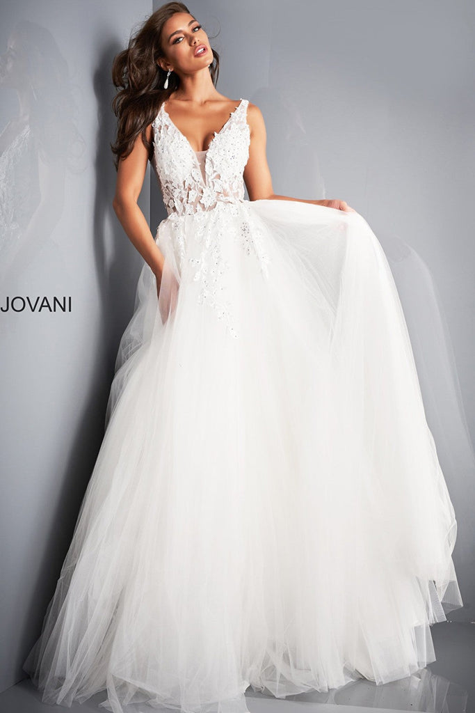 Ivory strapless Jovani prom ballgown 02840
