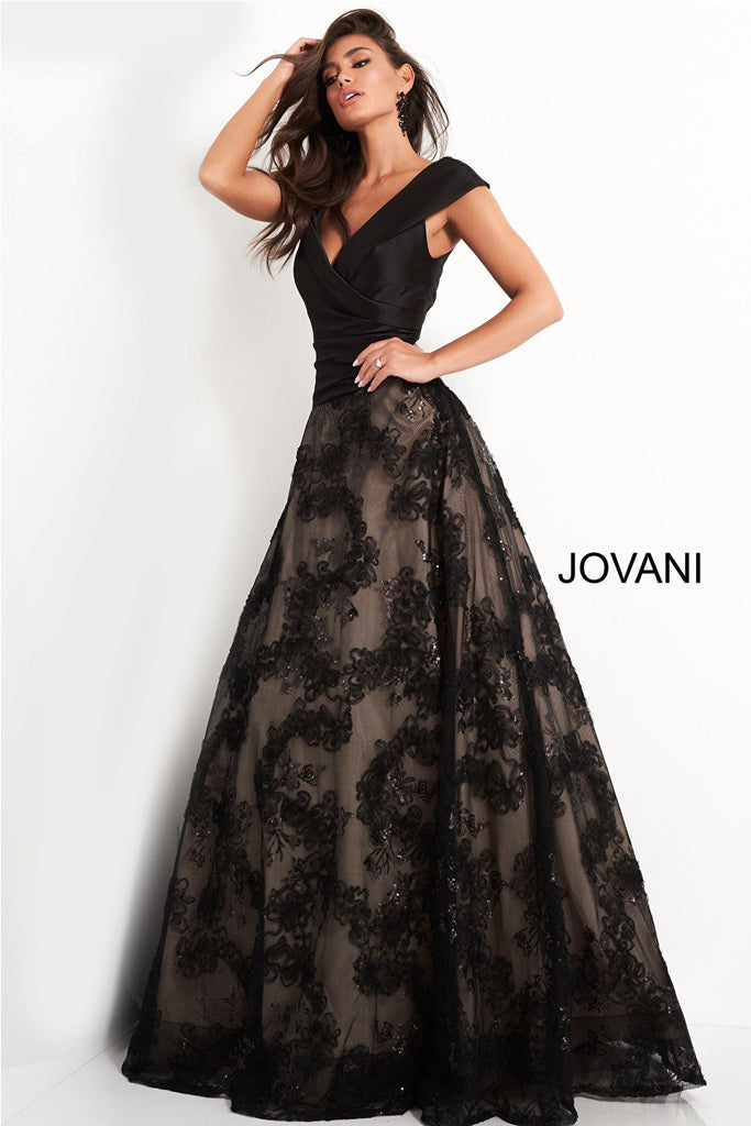 Pleated bodice evening Jovani dress 03330