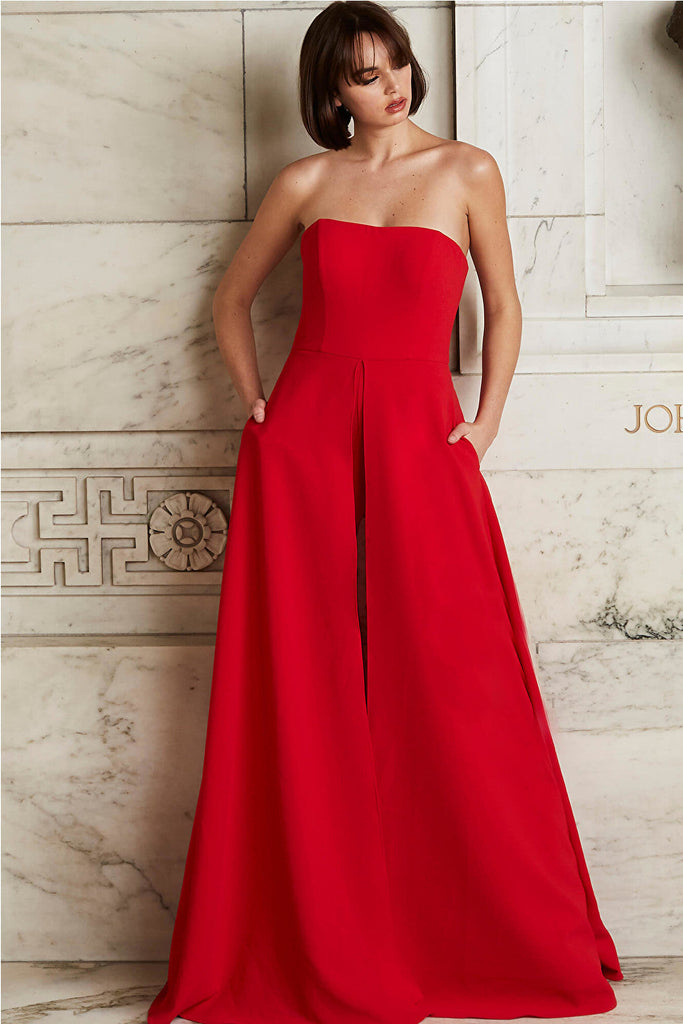 Red Jovani jumpsuit with pockets