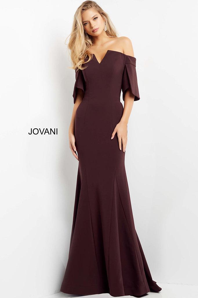 cranberry long evening dress 04341