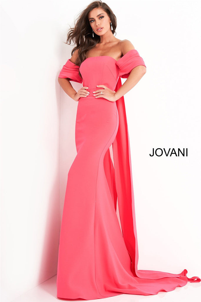 Lipstick crepe Jovani evening dress 04350