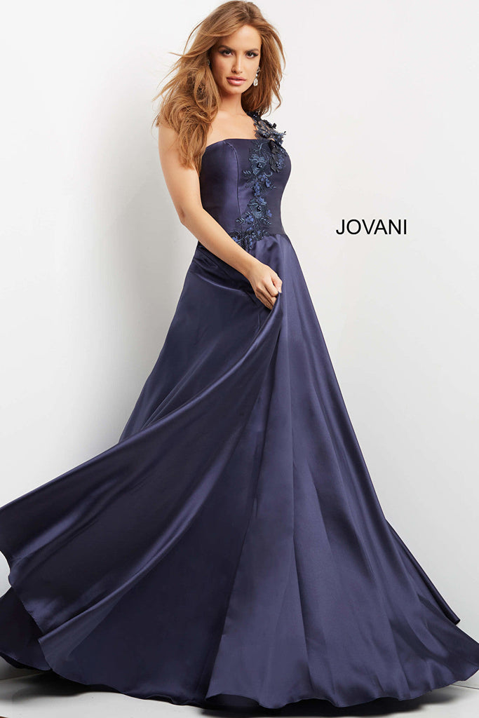 one shoulder evening dress 04953