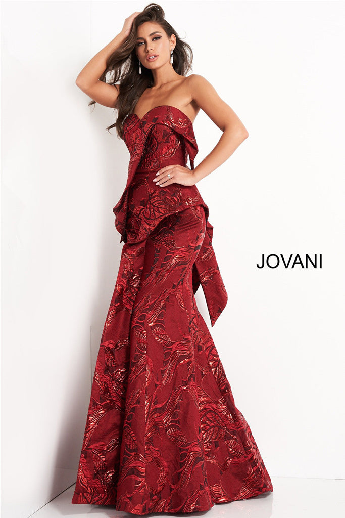 Wine mermaid Jovani evening dress 05020