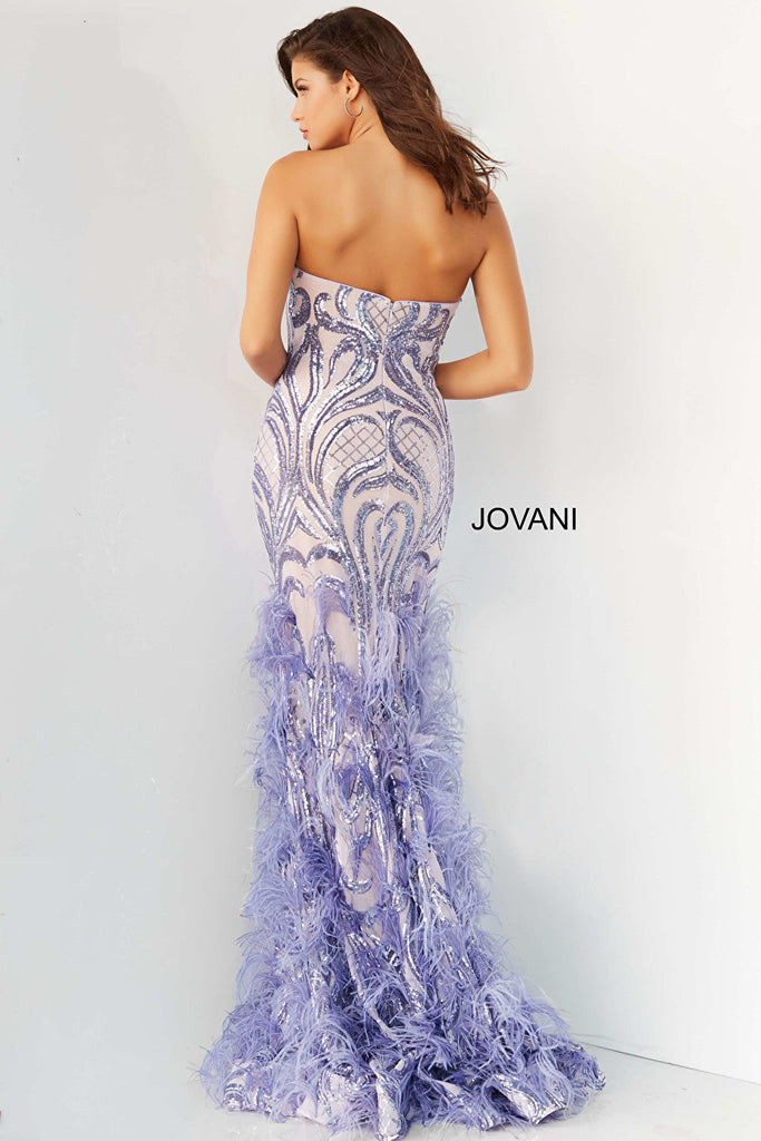 Sequin embellished lavender dress Jovani 05667