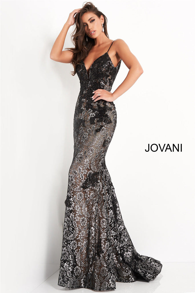 Form fitting lace prom dress 06438