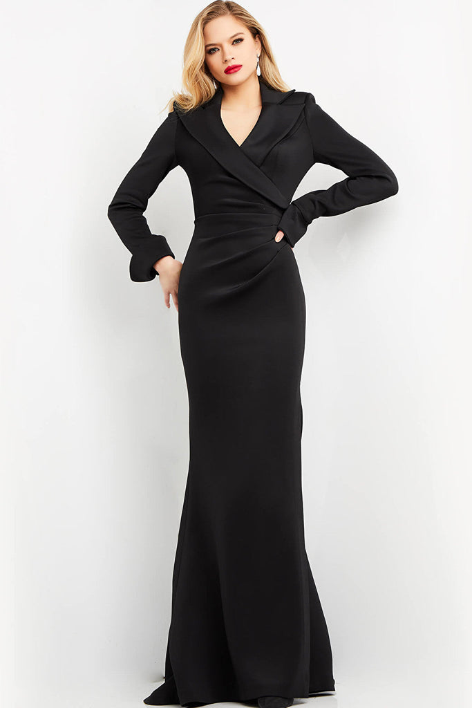 Black simple evening dress 06774