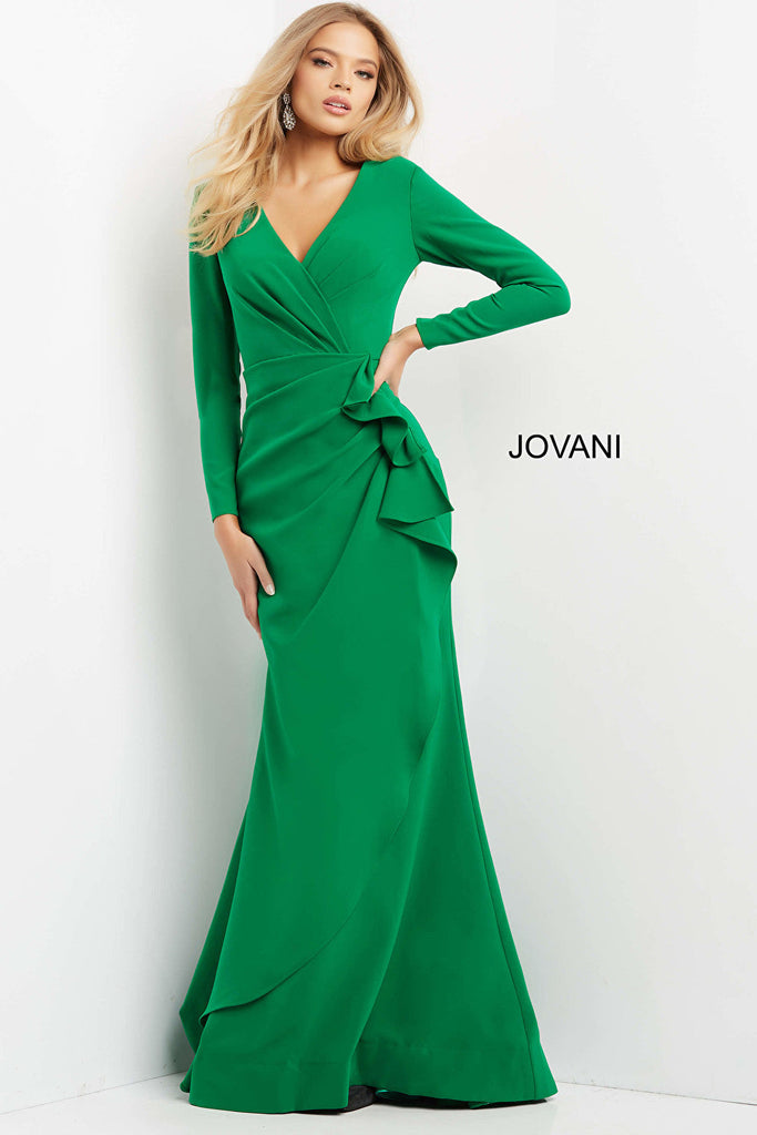 emerald fitted evening dress 06995