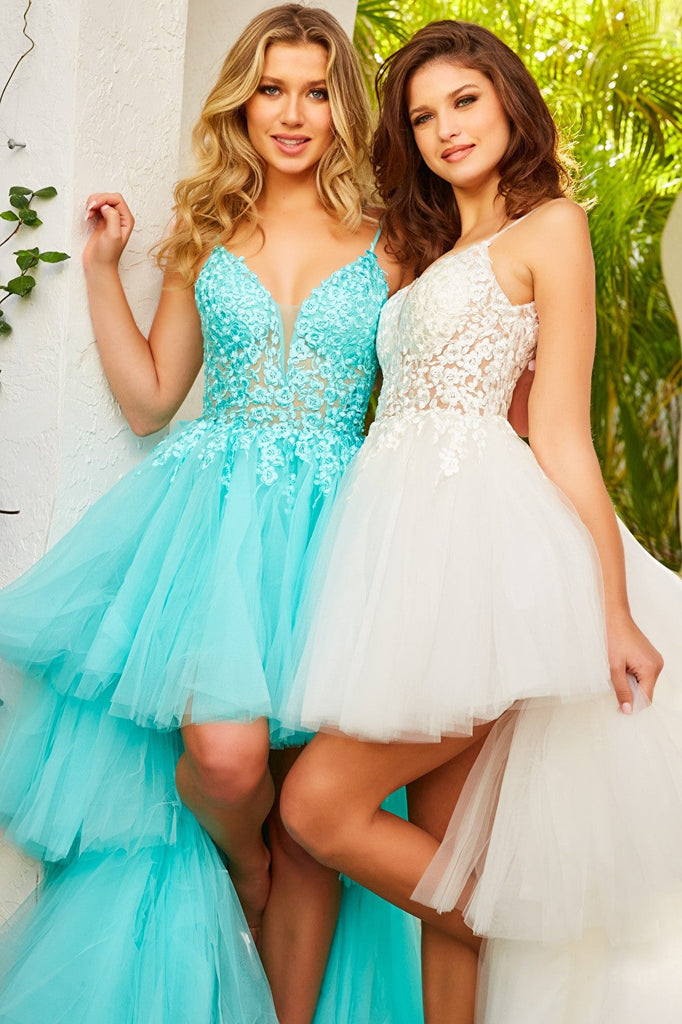 mint and white prom dress 07263