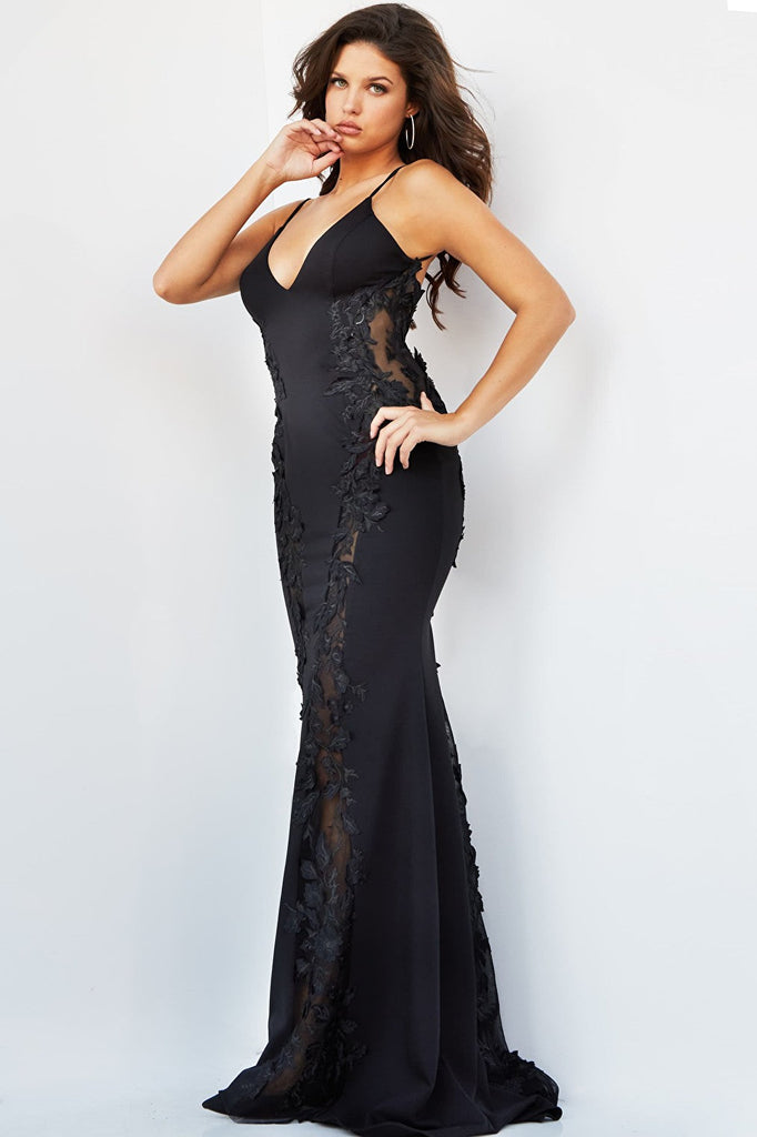 fitted black dress 07296