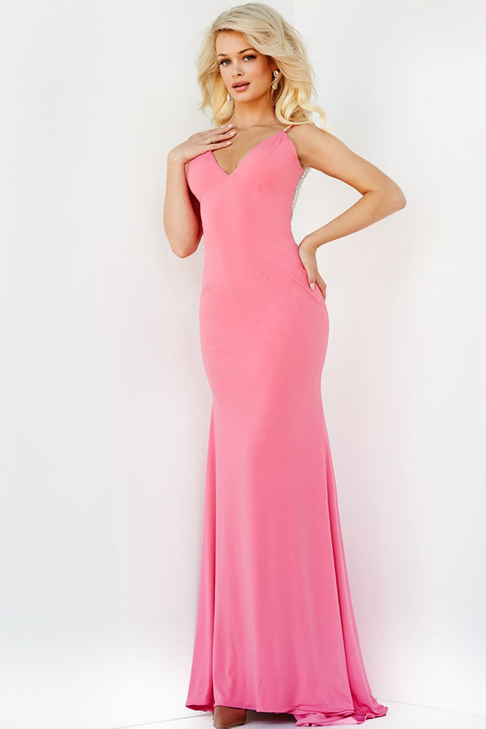 pink fitted dress 07297