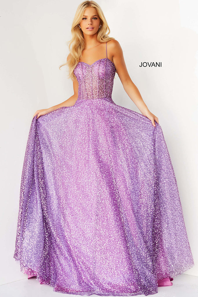 Purple embellished Jovani prom dress 07423