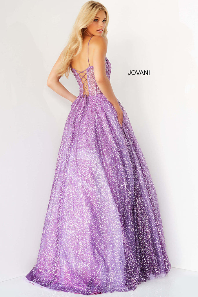 Purple tie back Jovani dress 07423