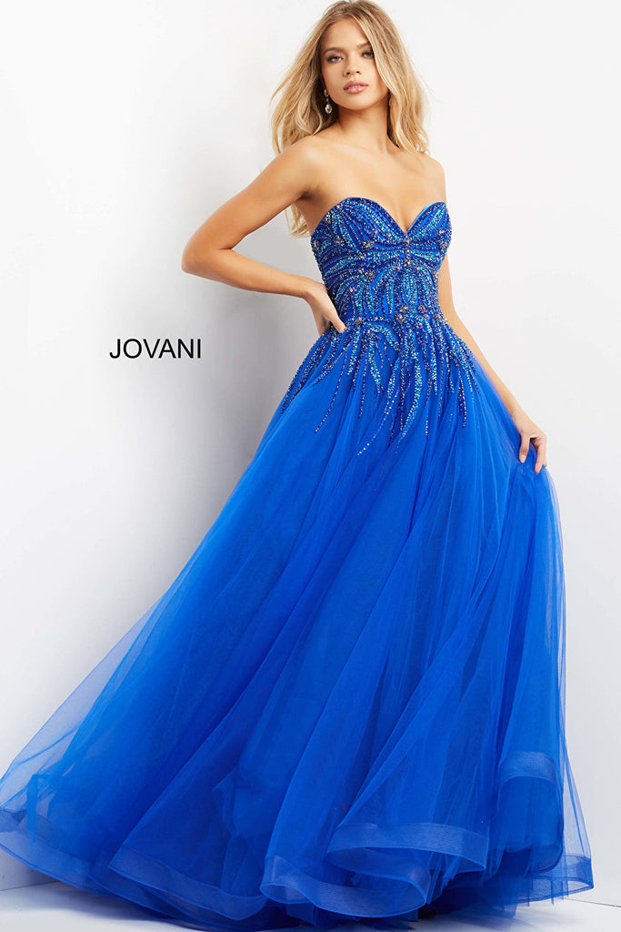 royal blue ballgown 07946