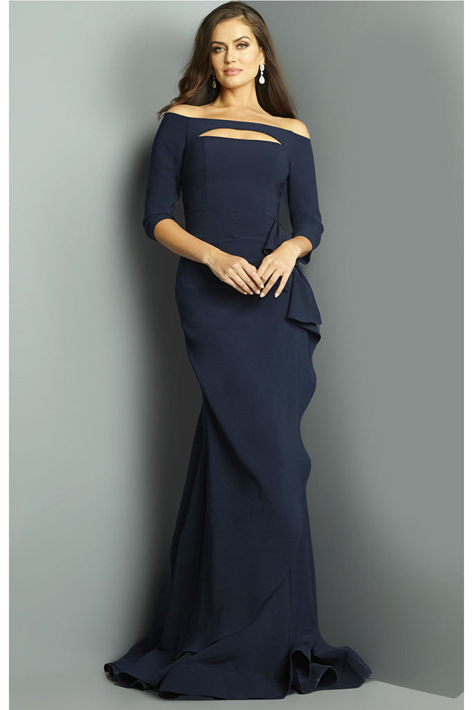 navy long dress 09623