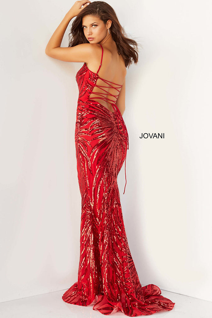 Jovani red long dress 08481