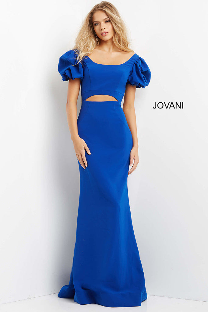 boat neck royal evening dress 08526