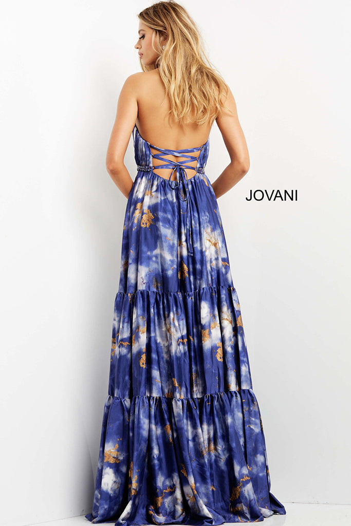 Backless print Jovani dress 08577