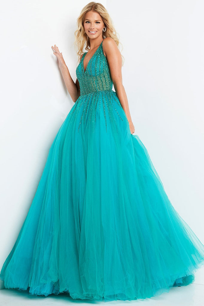 embellished prom dress 08638