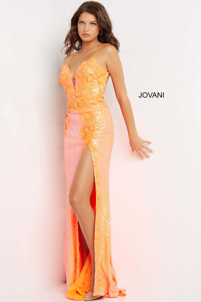 Jovani 1012 orange sexy dress