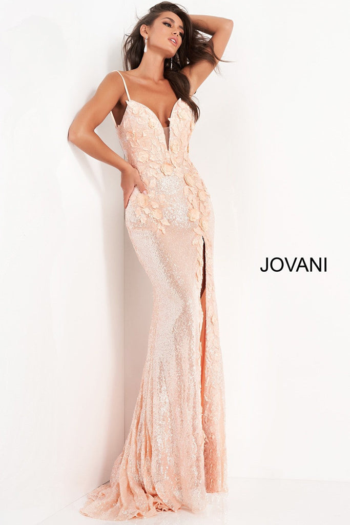 v neckline prom dress Jovani 1012 