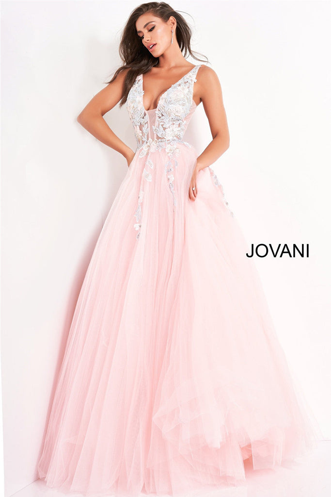 Blush sheer sides Jovani prom ballgown 11092