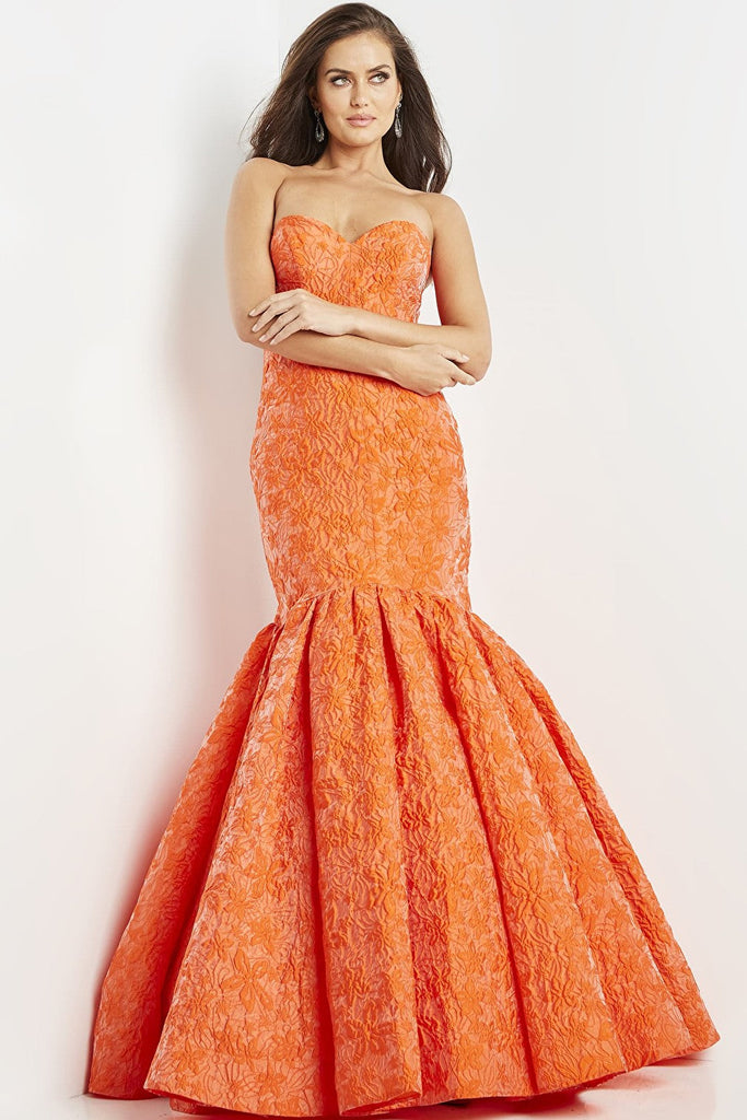 orange evening dress 22586