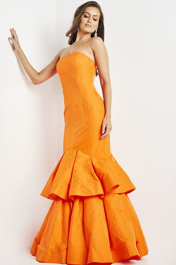 orange evening dress 22921
