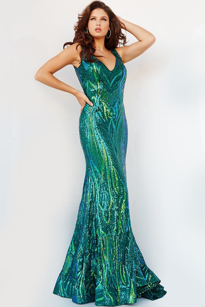 green mermaid dress 23007