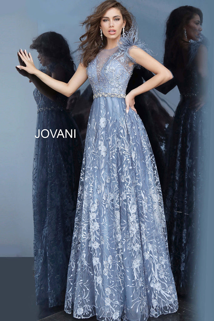 Jovani 2350 Embroidered Maxi Evening Gown
