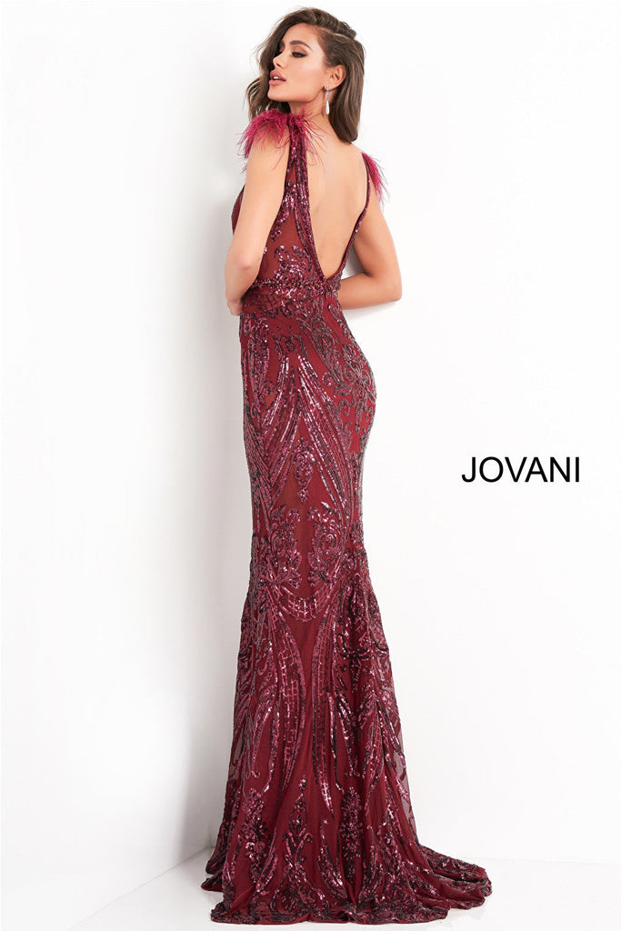 Jovani 3180 merlot prom dress