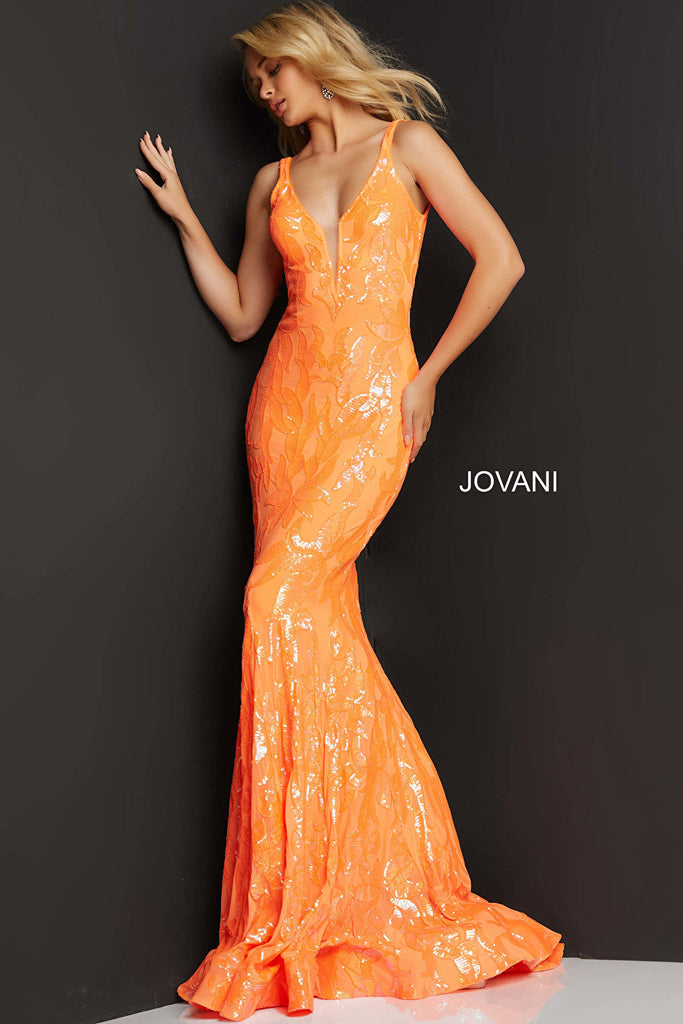 orange prom dress 3263