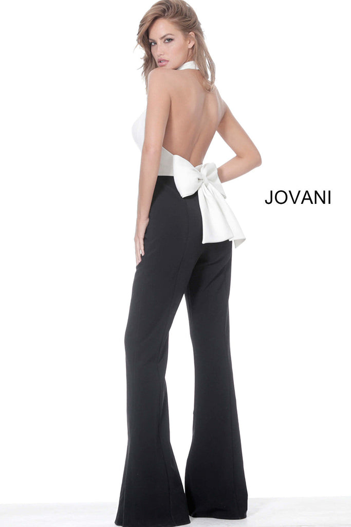 Black ivory backless jumpsuit Jovani 4520