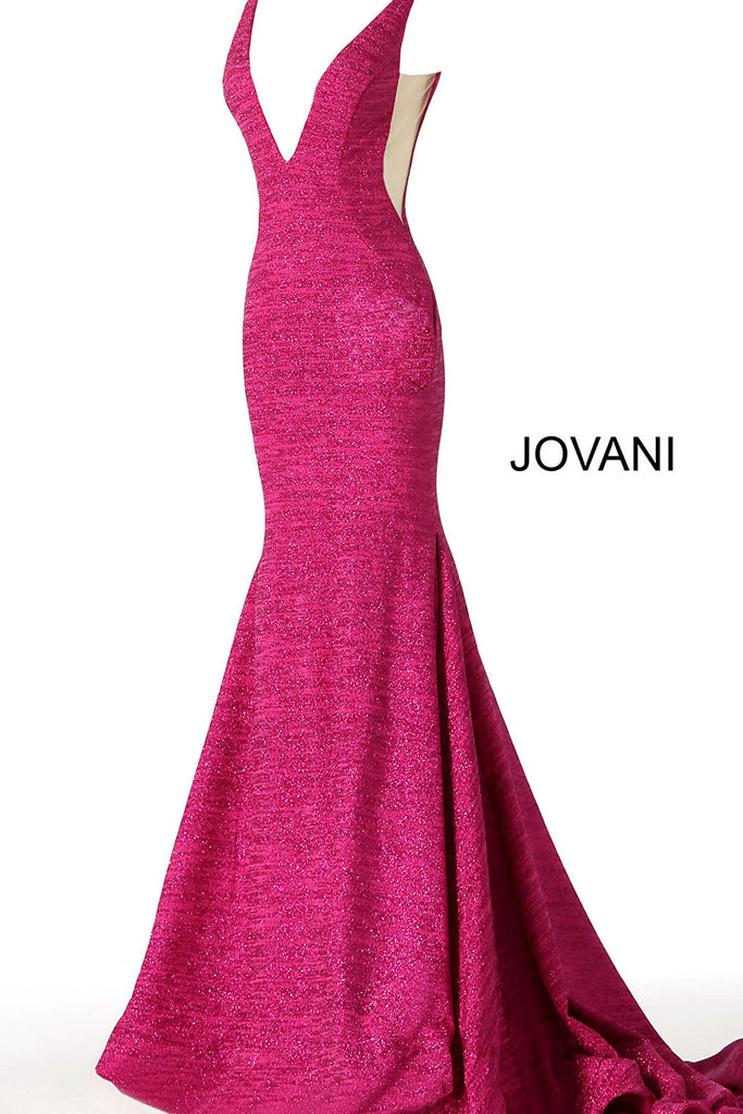Fuchsia form fitting jovani dress 47075