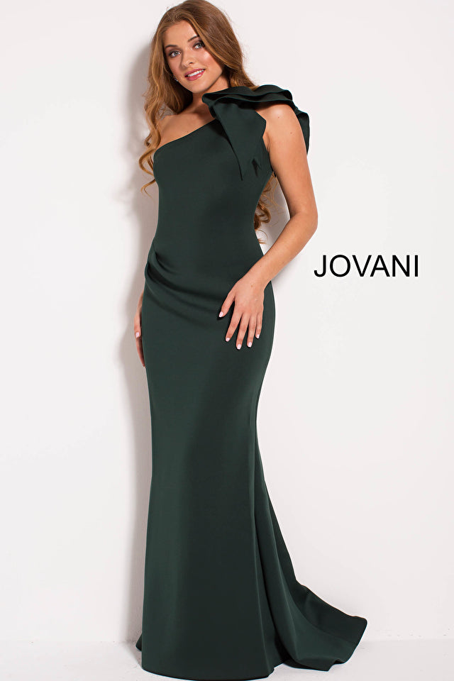 Dark Green One Shoulder Fitted Scuba Prom Dress 54717 Mario Pucci Dark Green One Shoulder Fitted Scuba Prom Dress 54717 Mario Pucci