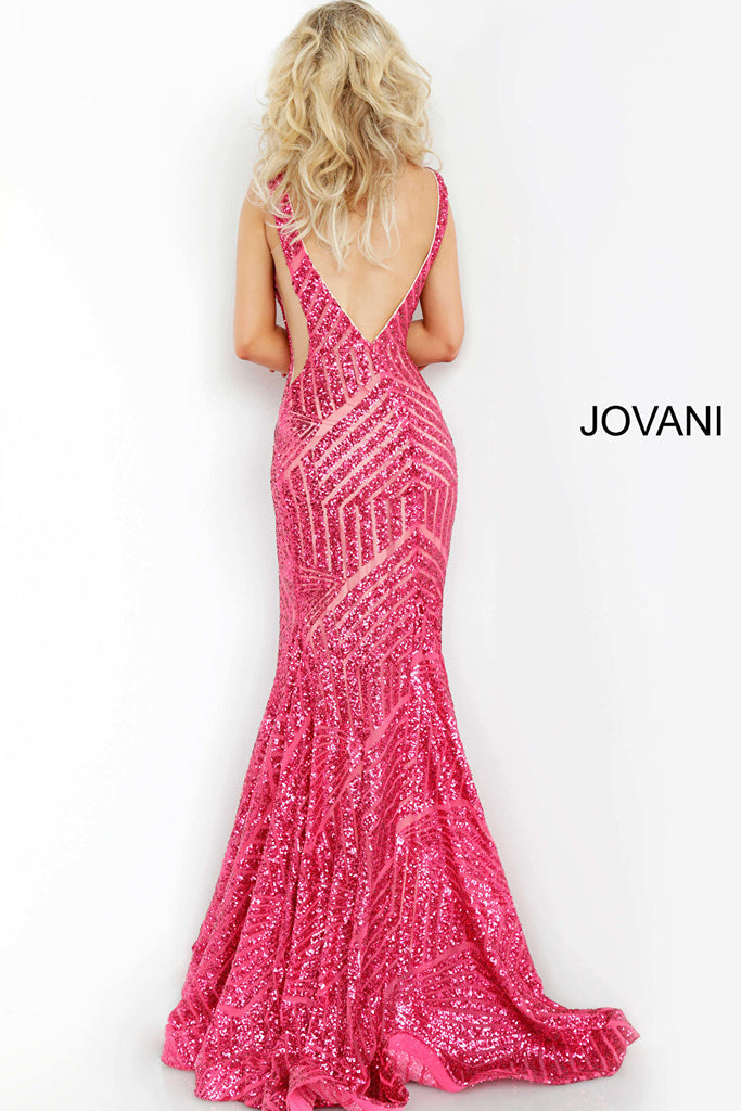 Fuchsia prom dress 59762 back