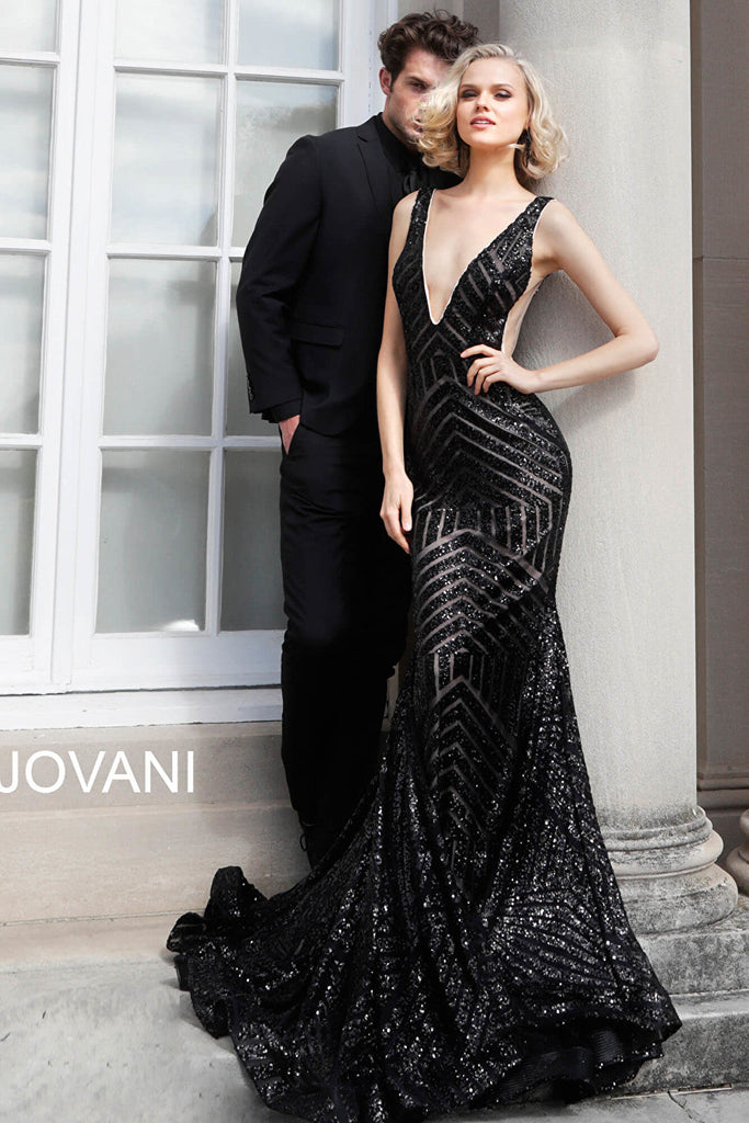 black embellished prom gown 59762