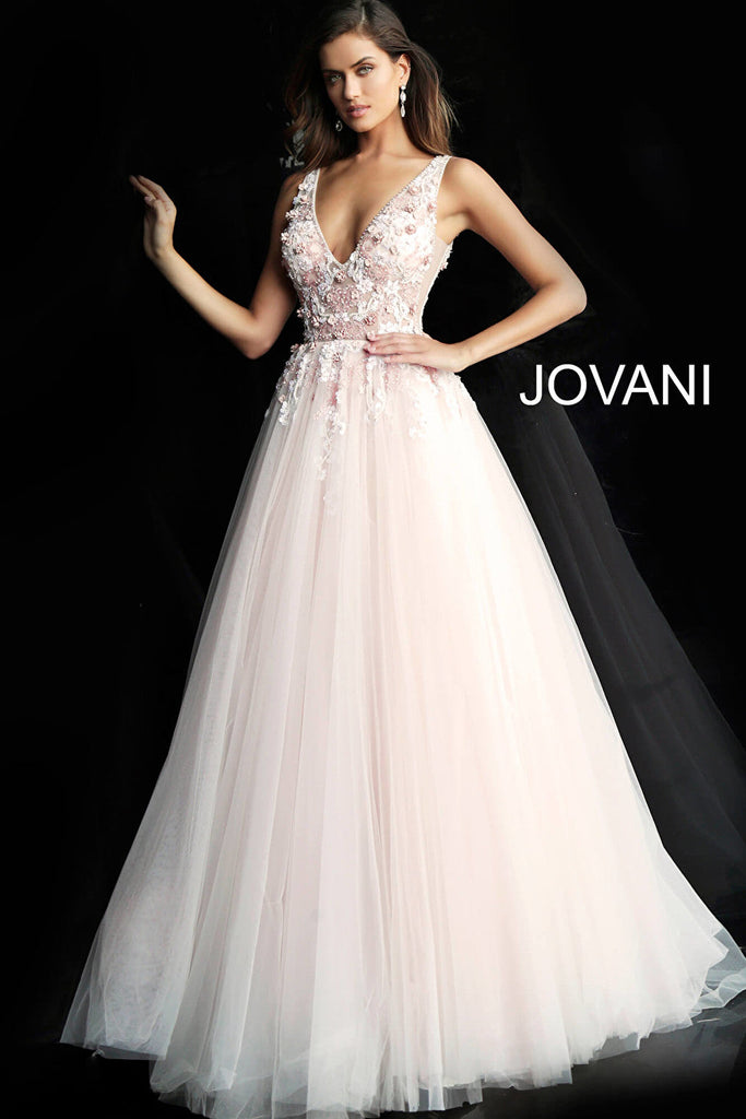 Jovani floral embroidered prom ballgown 61109
