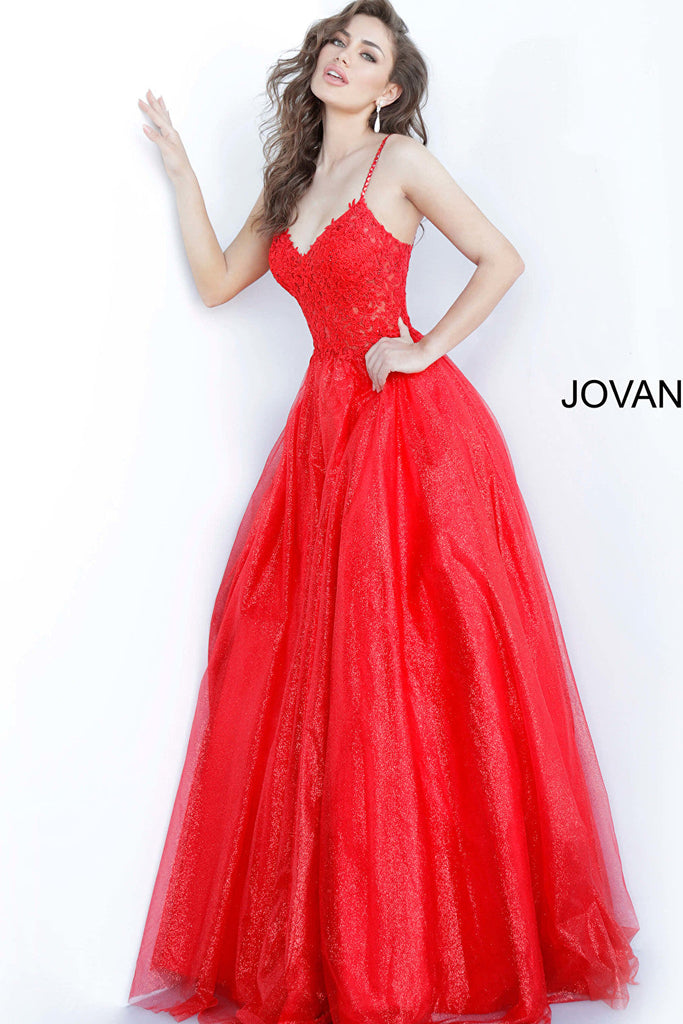 red prom ballgown 67051
