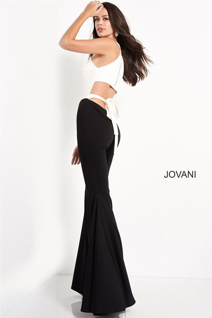 Two tone open back Jovani contemporary jumpsuit M02807