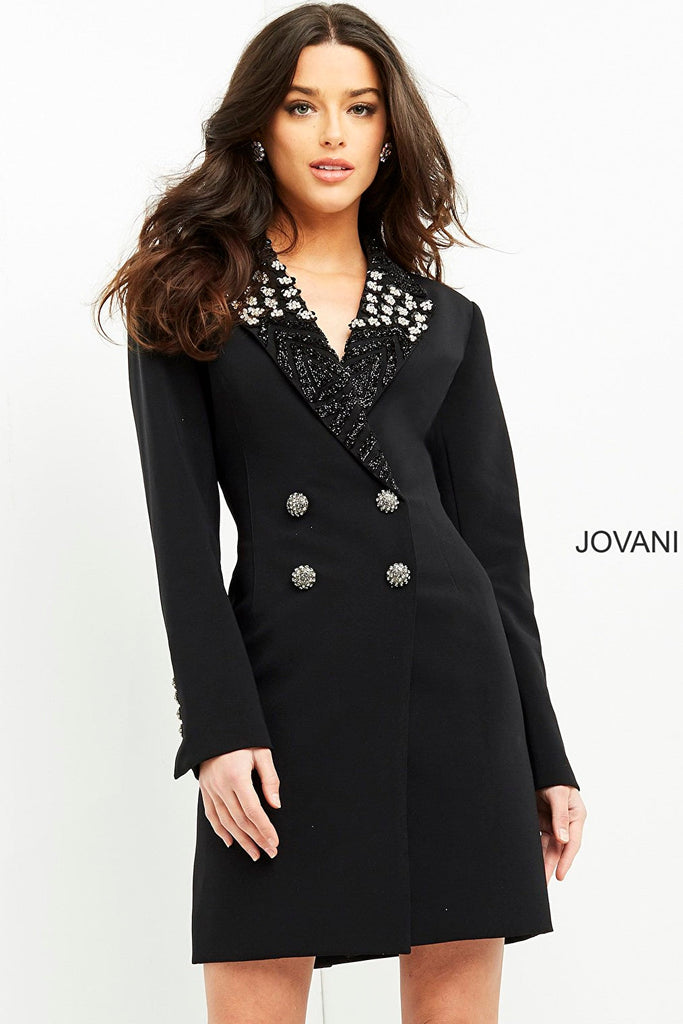 Black ready to wear blazer dress Jovani M03416